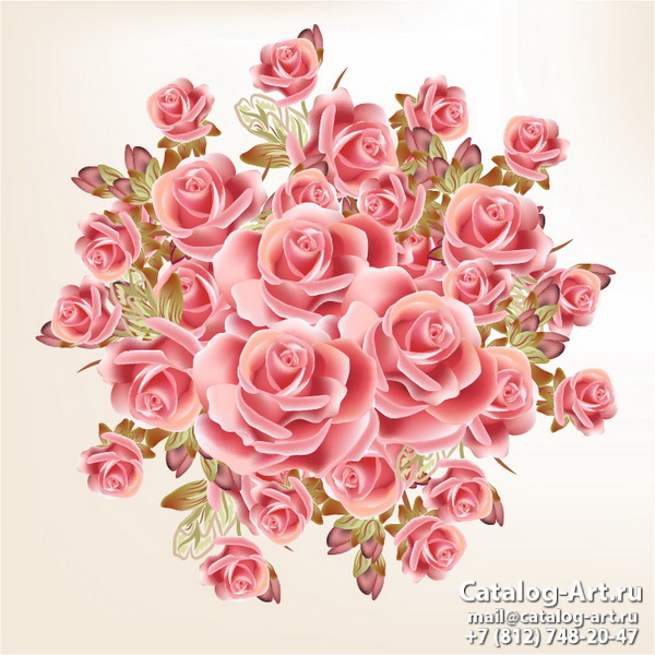 Натяжные потолки с фотопечатью - Розовые розы 80
